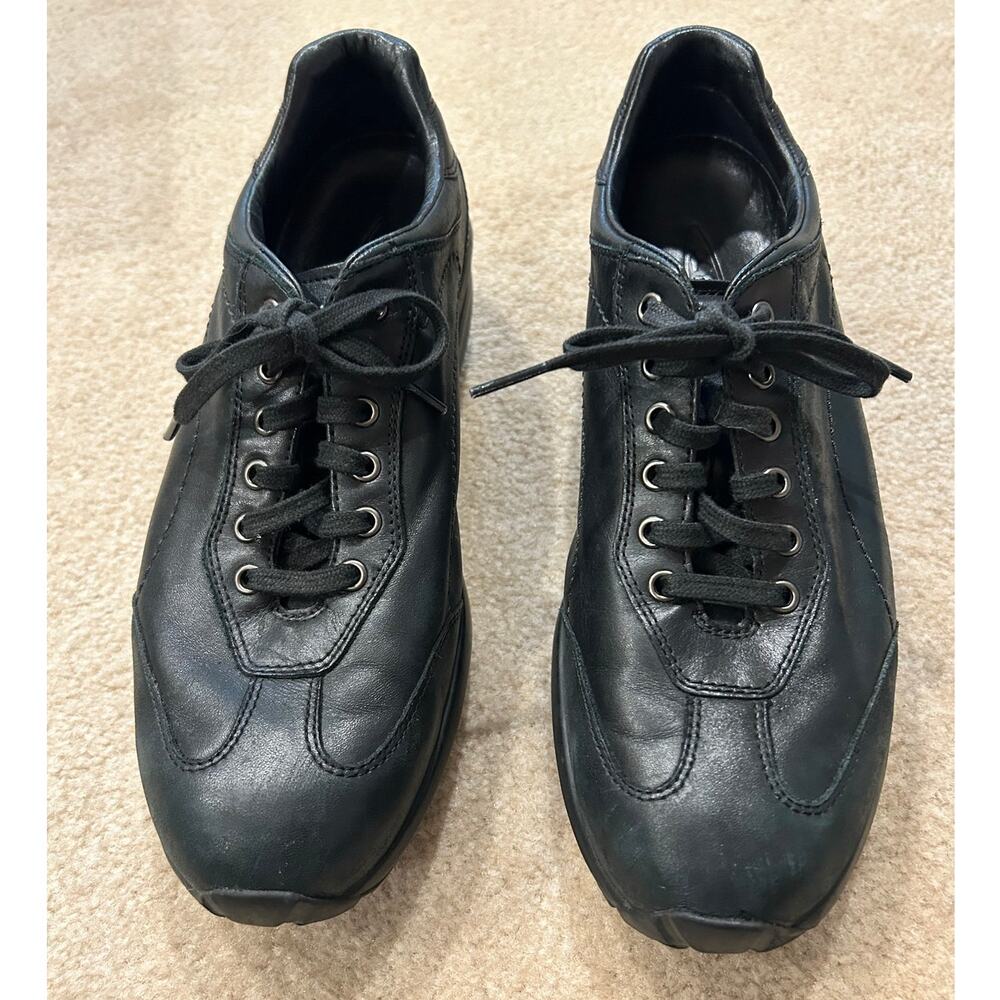 MBT men's rocker bottom black leather walking shoes sneakers